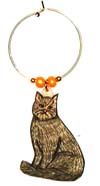 Tabby Maine Coon Cat wine Charms